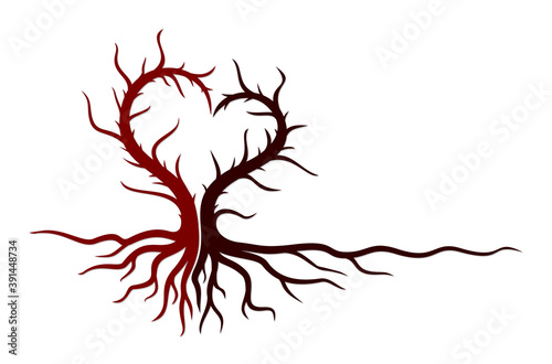 A tree symbol with a heart.