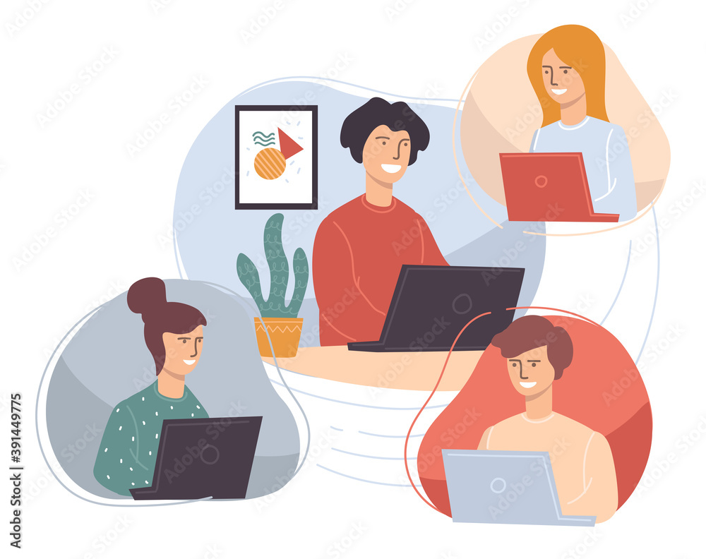 People working from home, students or employees People working from home, students or employees