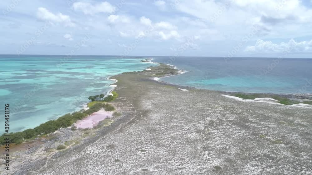 aerial view dolly in carenero island over island Caribbean Sea and white sand beach in Los Roques, Venezuela. aerial view dolly in carenero island over island Caribbean Sea and white sand beach in Los Roques, Venezuela.