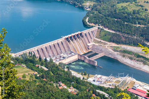The hydroelectric power station on the Lake Perucac and river Drina, Bajina Basta, Serbia. photo