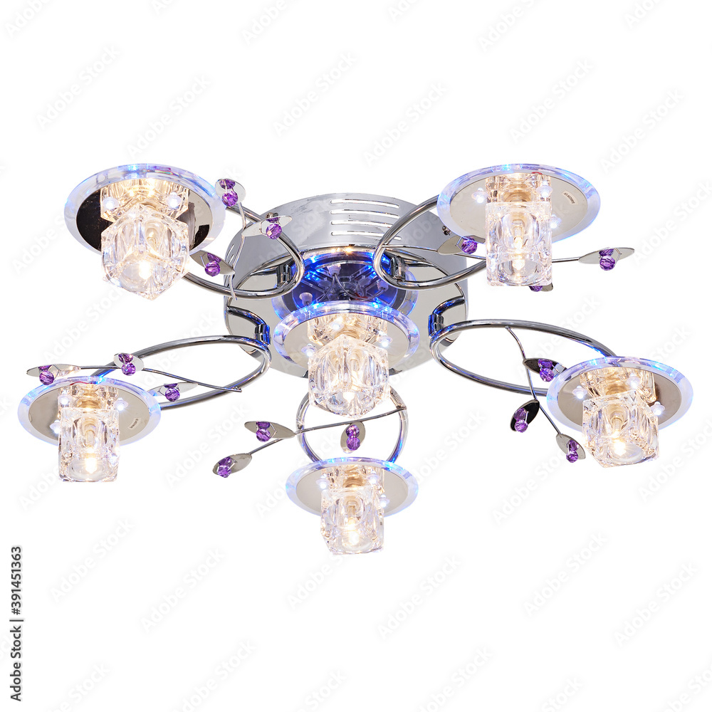 Fototapeta premium Chandelier in vintage style isolated on white background