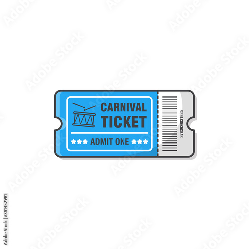Carnival Ticket Vector Icon Illustration. Ticket For Entrance To The Event