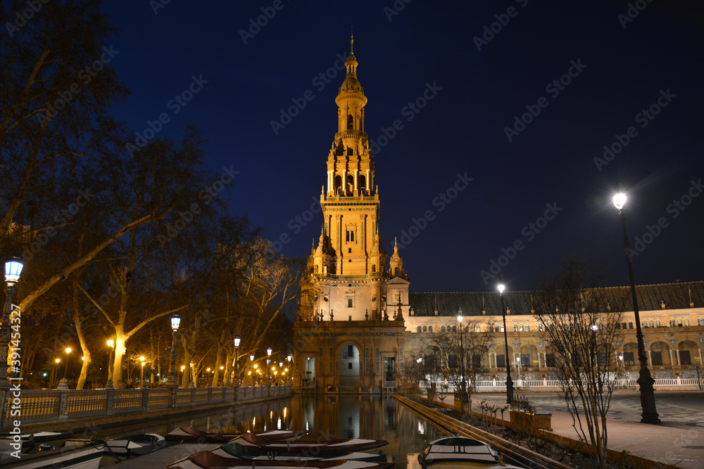 Fototapeta premium The beautiful plaza de spagna of Seville the south of Andalusia Spain. 