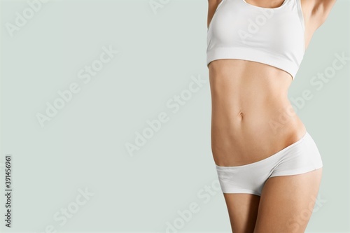 Beautiful young sports slim woman body