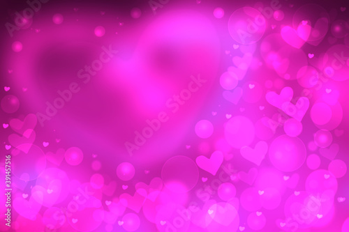 Wallpaper Mural Happy Valentines or wedding day. Abstract love romantic holiday pink gradient purple background with a large bright heart and many little ones. Template for cards. Beautiful texture. Torontodigital.ca