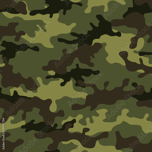Green camouflage seamless pattern. Military print
