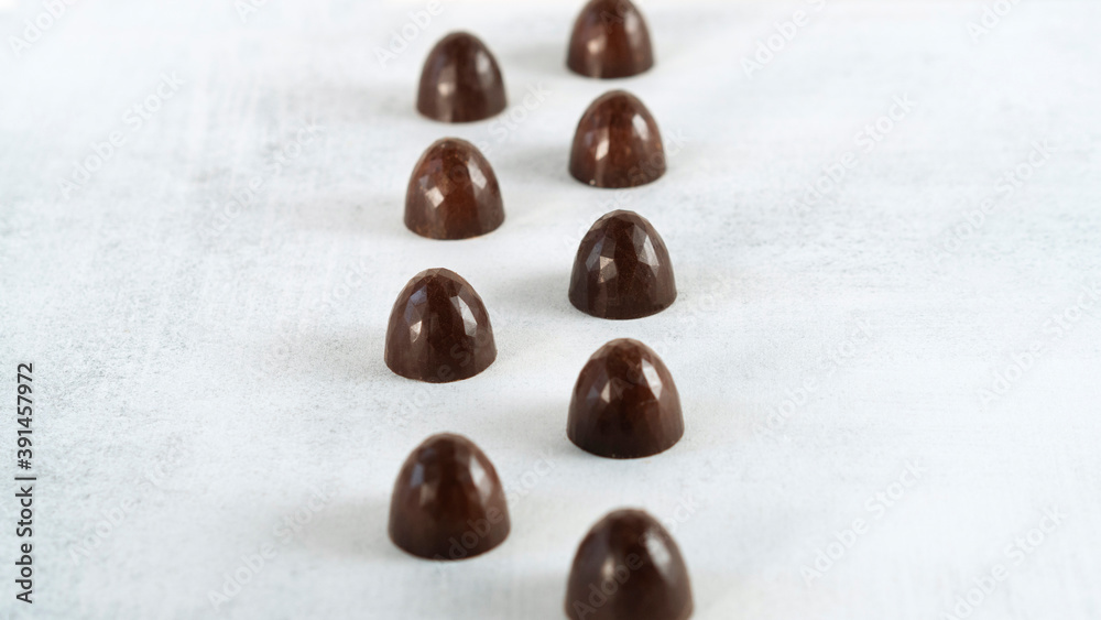 Homemade natural delicious chocolate sweets. Side view. Chocolate cookies. Homemade natural delicious chocolate sweets. Side view. Chocolate cookies.