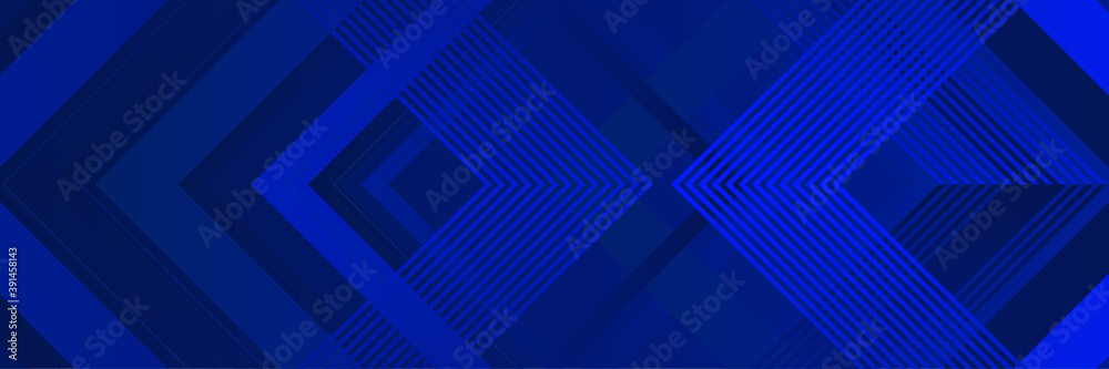 Modern tech blue abstract banner background with lines and arrows Stock