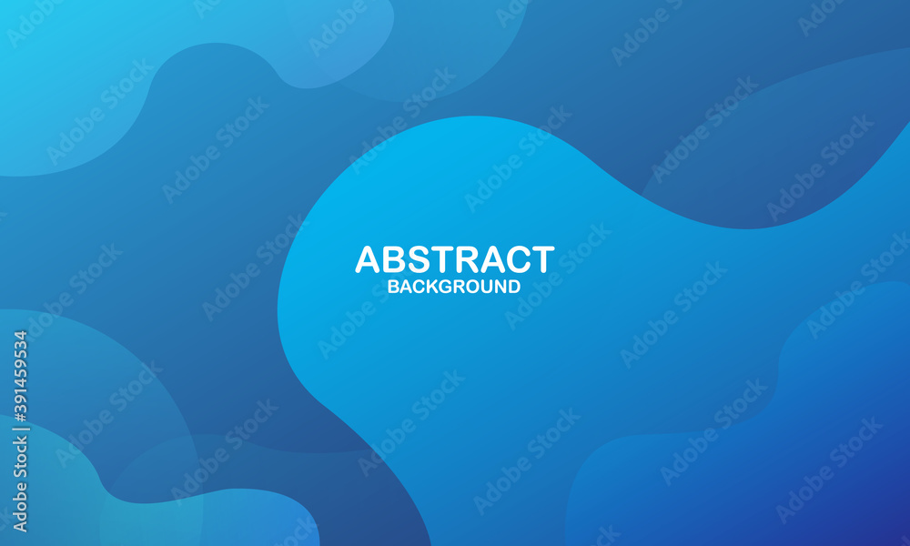 Liquid color background design. Blue elements with fluid gradient. Dynamic shapes composition. Vector illustration