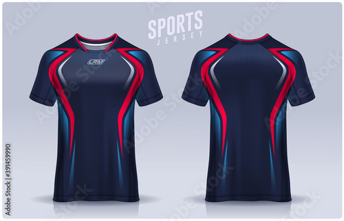 t-shirt sport design template, Soccer jersey mockup for football club. uniform front and back view.