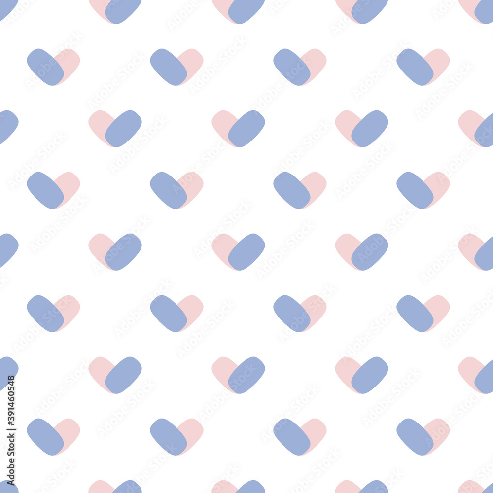 seamless pastel heart shape pattern background