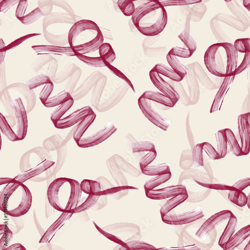 Obraz na płótnie seamless red ribbon from brush pattern background w salonie