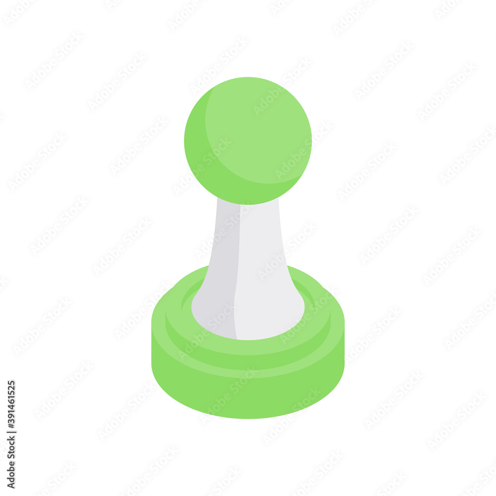 Chess pawn isometric icon. Starting combat figure ancient strategy game. Chess pawn isometric icon. Starting combat figure ancient strategy game.