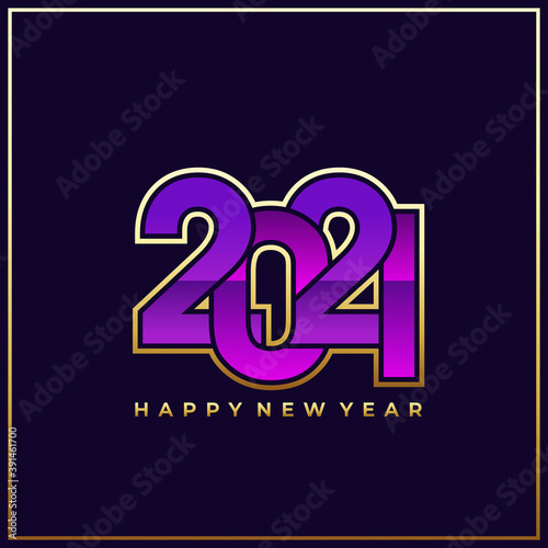 Modern 2021 Happy New Year gradient design
