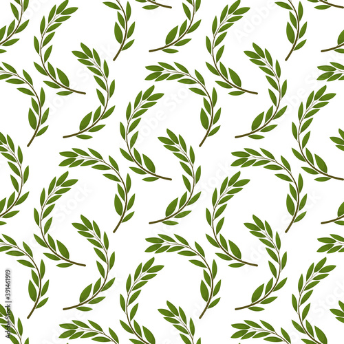 Seamless background with olive leaves. Ideal for printing on fabric or paper.