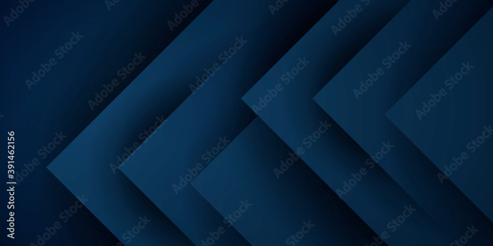 Abstract 3d dark blue background with a combination of black shadow overlap style graphic design element 