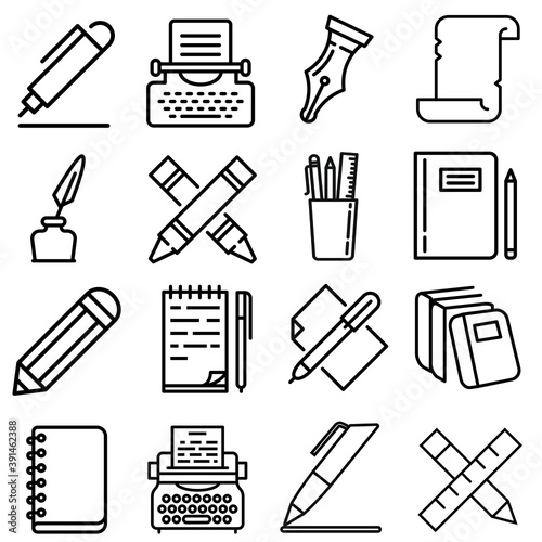 Wallpaper Mural Writing vector icon set. Notes illustration sign collection. notice symbol. Torontodigital.ca