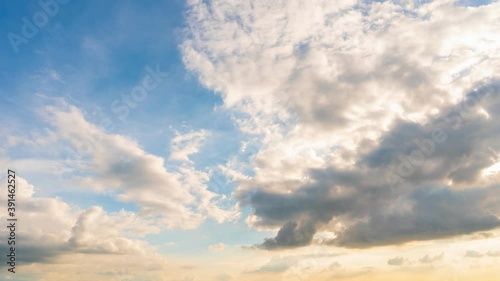 Sunset clouds time lapse,time lapse nature background,the movement of clouds and sun,sunset time interval.