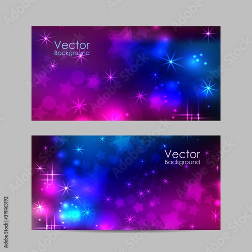 Set of vector banners with stars and circles