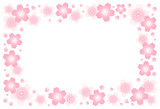 【ベクターイラスト素材】桜のフレーム横長