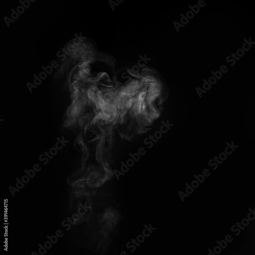 Fototapeta Naklejka Na Ścianę i Meble -  White smoke on black background. Abstract background, design element, for overlay on pictures