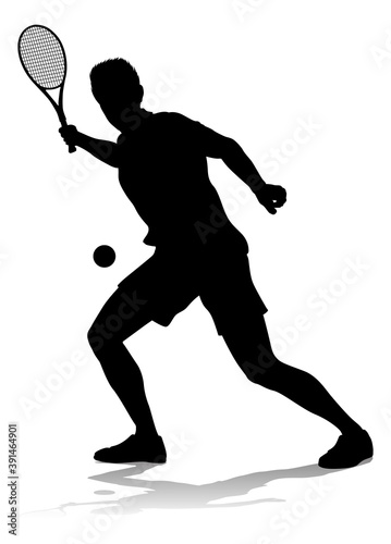 A tennis player man male sports person in silhouette