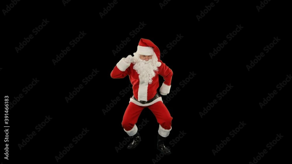 Santa Claus Dancing isolated, Dance 5, Luma Matte attached Santa Claus Dancing isolated, Dance 5, Luma Matte attached