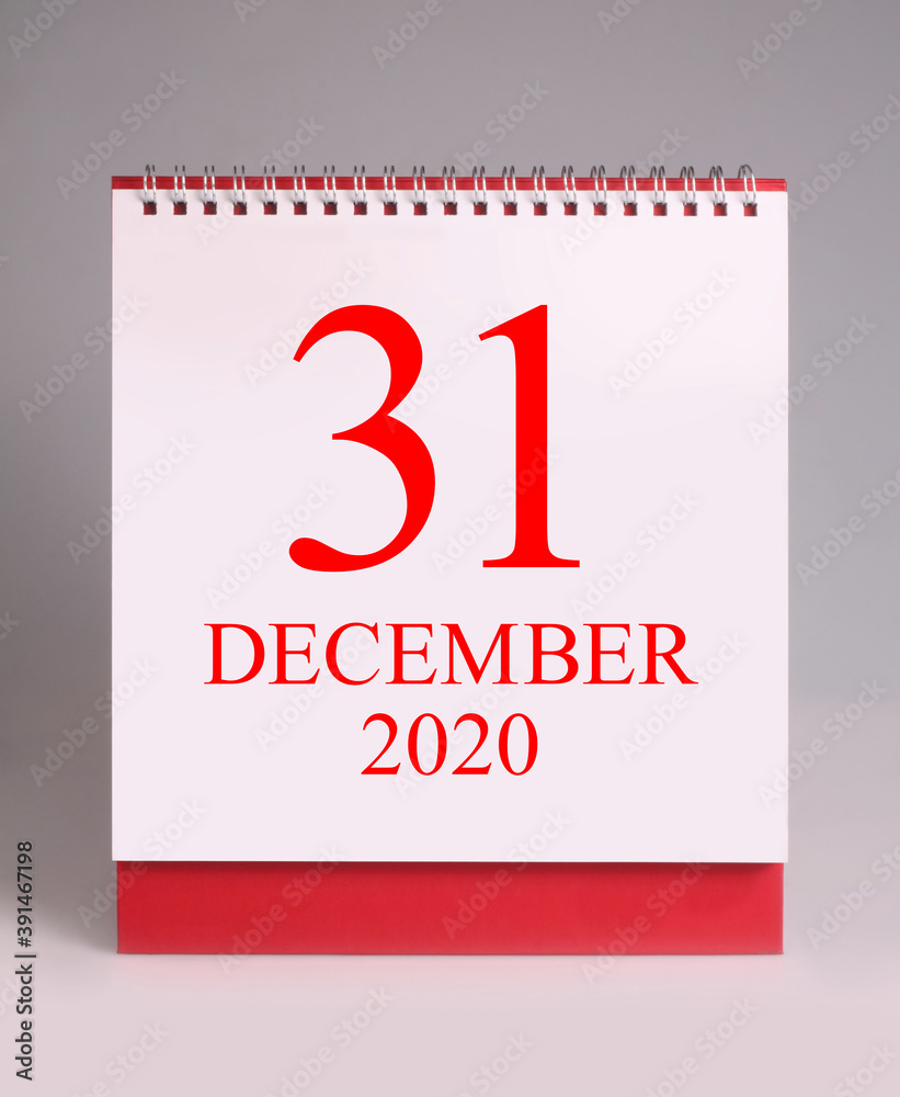Simple desk calendar for New Year eve 2021. Simple desk calendar for New Year eve 2021.