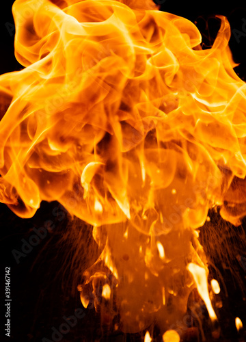 Flames with black background overlay