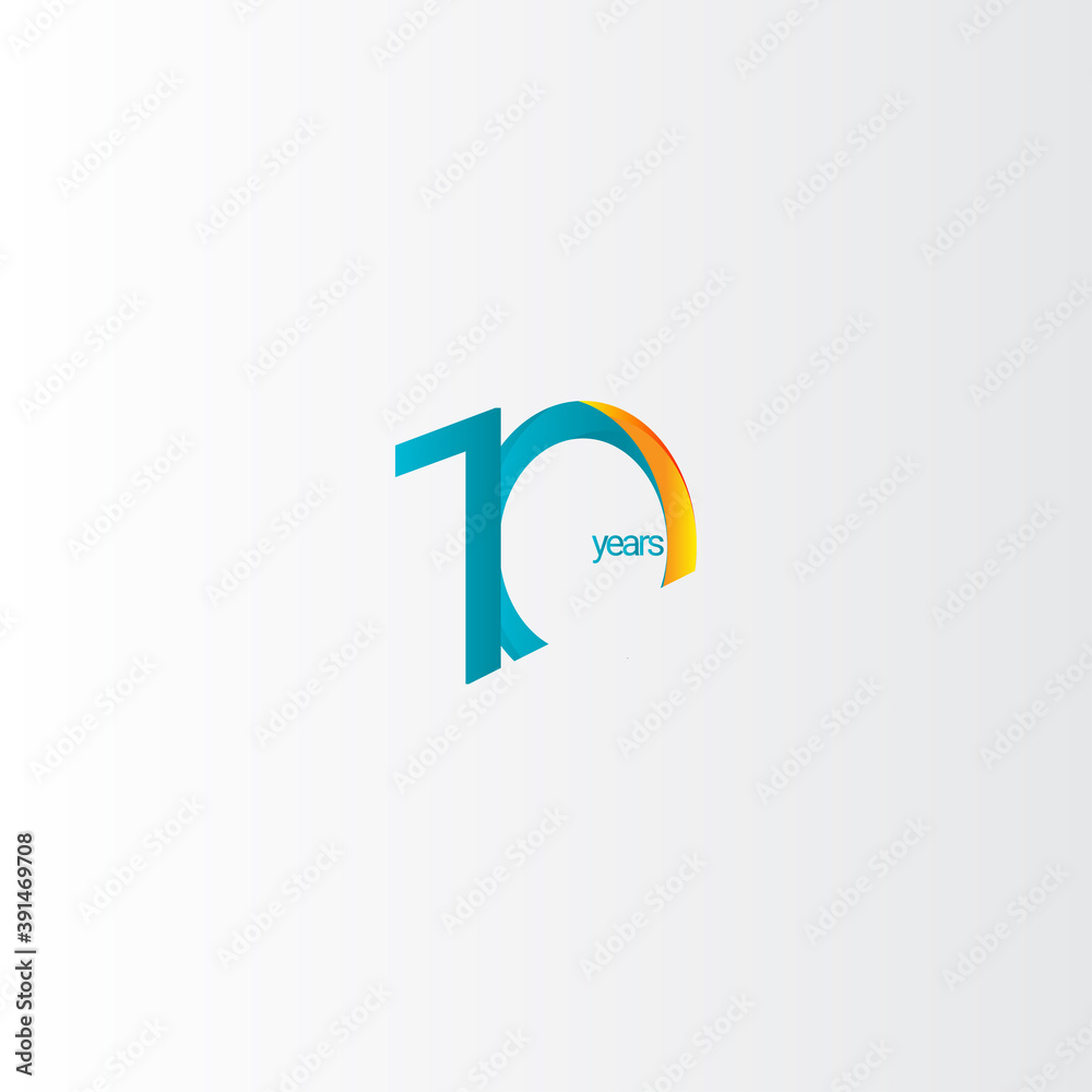 10 Years Anniversary Celebration Gradient Vector Template Design Illustration 10 Years Anniversary Celebration Gradient Vector Template Design Illustration