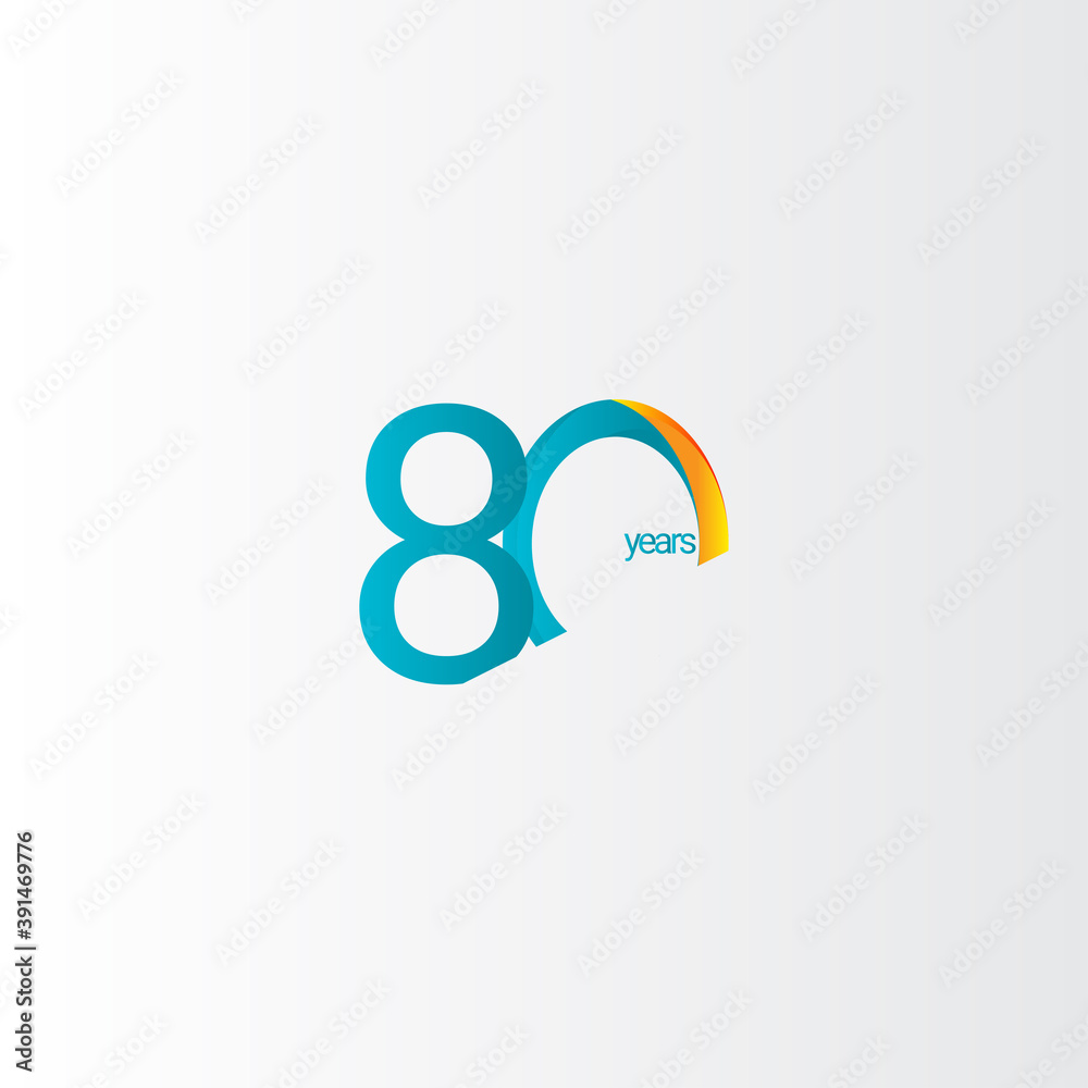80 Years Anniversary Celebration Gradient Vector Template Design Illustration 80 Years Anniversary Celebration Gradient Vector Template Design Illustration