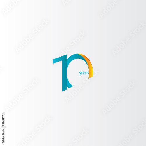 Free Download 10 Years Anniversary Celebration Gradient Vector Template Design Illustration - GFXLoad
