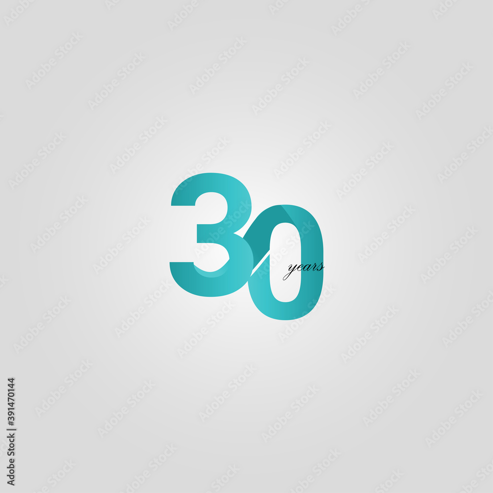 30 Years Anniversary Celebration Blue Line Vector Template Design Illustration 30 Years Anniversary Celebration Blue Line Vector Template Design Illustration