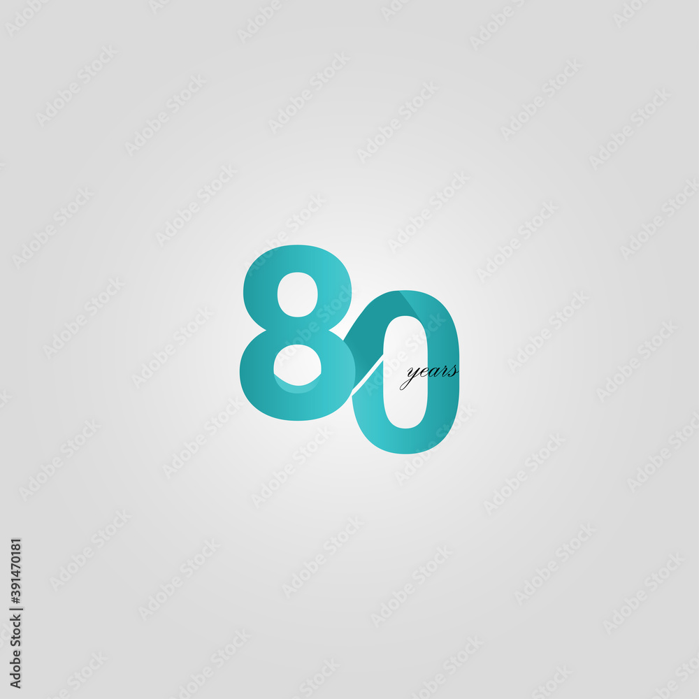 80 Years Anniversary Celebration Blue Line Vector Template Design Illustration 80 Years Anniversary Celebration Blue Line Vector Template Design Illustration