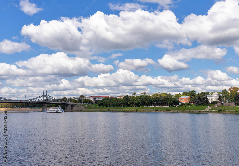 Tver. Tver region. Walk along the Volga. Views of the old Volga bridge