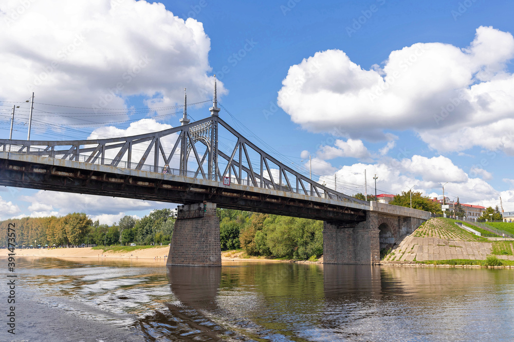 Tver. Tver region. Walk along the Volga. Views of the old Volga bridge Tver. Tver region. Walk along the Volga. Views of the old Volga bridge