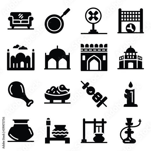 
Modern Style Solid Icons of Pakistani Culture
