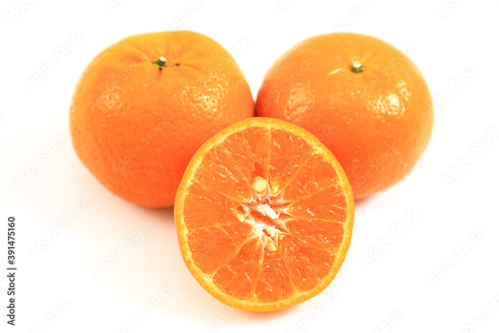 Orange on the white background. Orange on the white background.