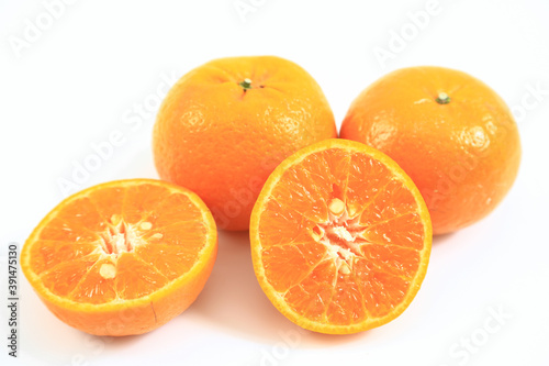 Orange on the white background.