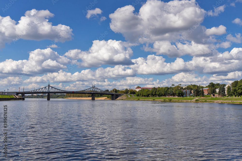 Tver. Tver region. Walk along the Volga. Views of the old Volga bridge