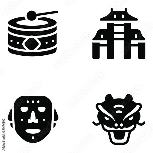
Tribal Elements of Hong Kong Solid Icons Pack

