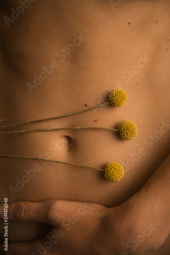 Nude body and exotic plant