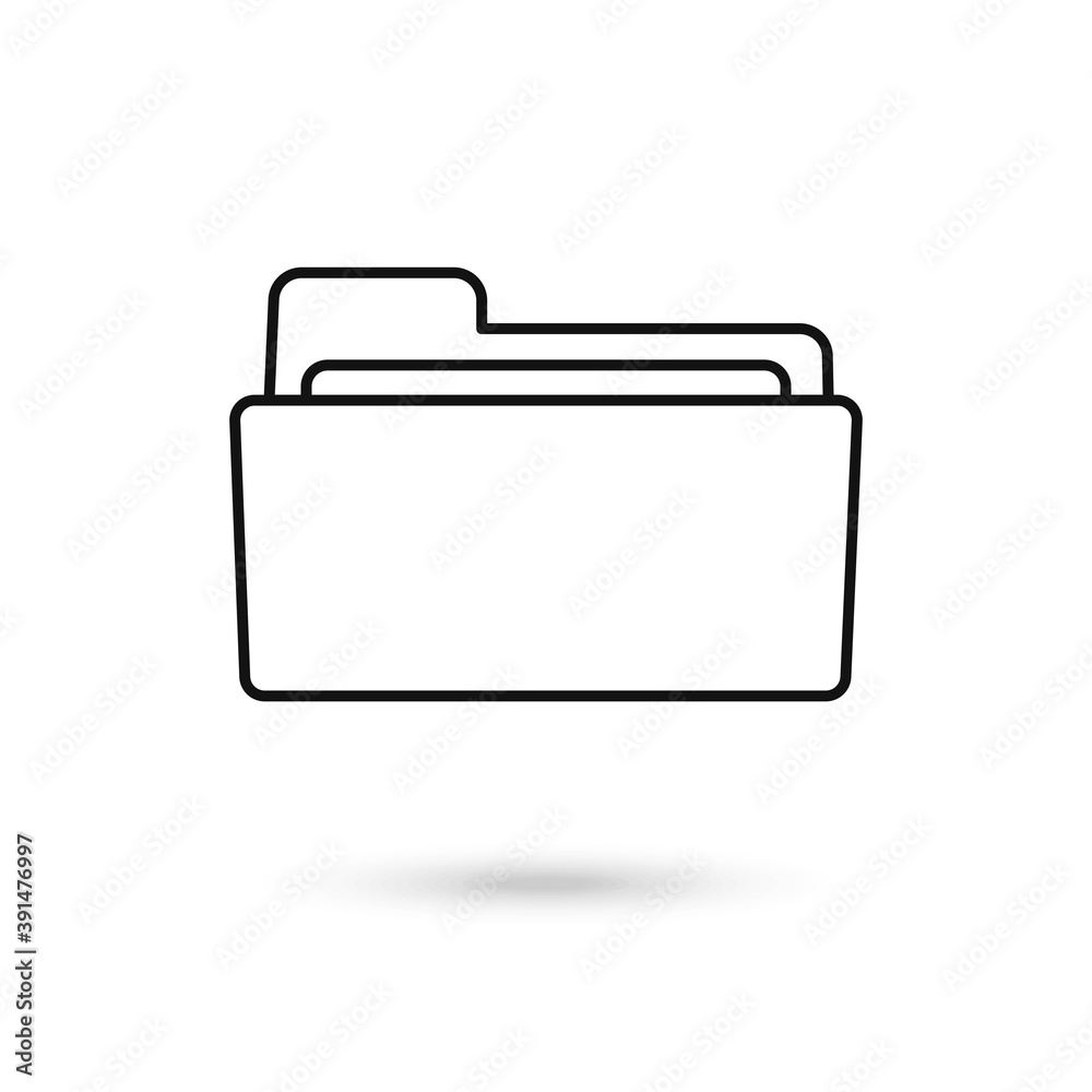 Folder vector icon on white background. Flat vector black folder icon symbol sign Folder vector icon on white background. Flat vector black folder icon symbol sign