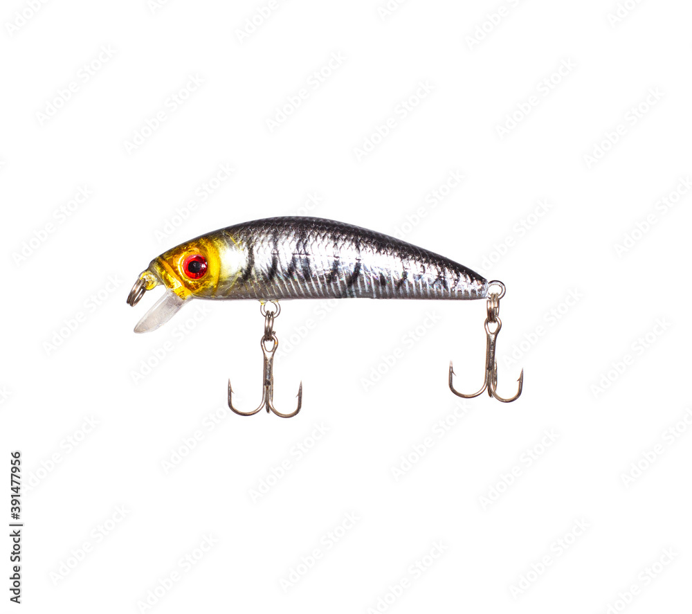 Silver shiny baubles for fishing on a white background, isolate, close-up Silver shiny baubles for fishing on a white background, isolate, close-up