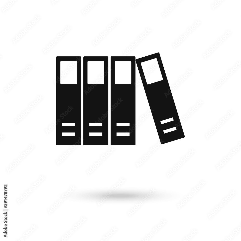 Black Office folders with papers and documents icon isolated on white background. Office binders. Archives folder sign. Black Office folders with papers and documents icon isolated on white background. Office binders. Archives folder sign.