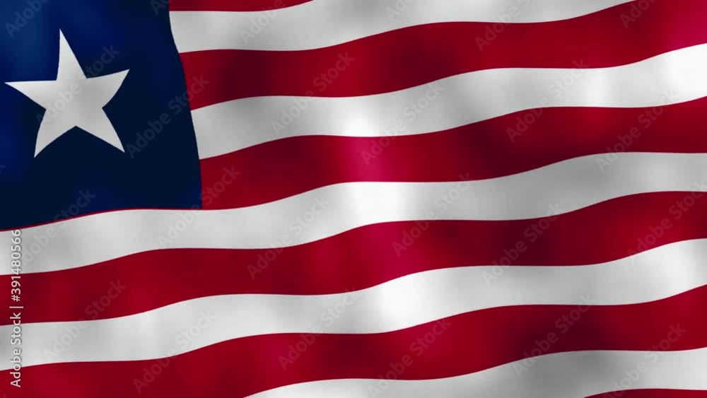 Liberian Flag waving in the wind.Abstract seamless slow motion close up.Liberia,Monrovia. Liberian Flag waving in the wind.Abstract seamless slow motion close up.Liberia,Monrovia.