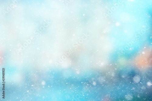 abstract blue background snow snowflakes  new year  glow design