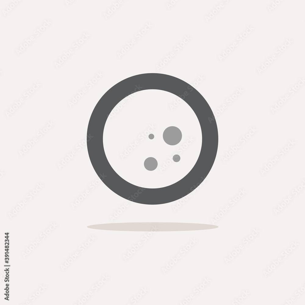 Moon phase. Full moon. Color icon with shadow. Weather vector illustration Moon phase. Full moon. Color icon with shadow. Weather vector illustration