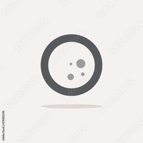 Moon phase. Full moon. Color icon with shadow. Weather vector illustration