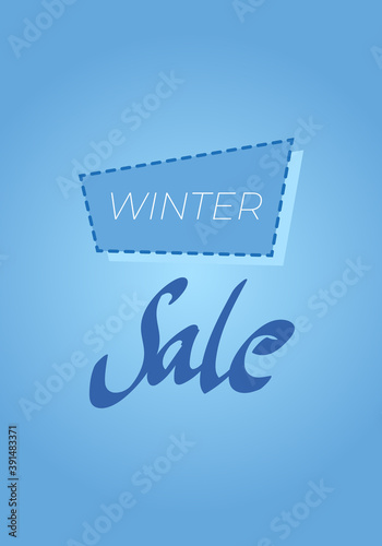 Winter sale text, vector illustration